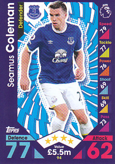 Seamus Coleman Everton 2016/17 Topps Match Attax #94
